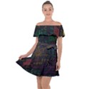 Mathematical Colorful Formulas Drawn By Hand Black Chalkboard Off Shoulder Velour Dress View1