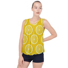 Lemon Fruits Slice Seamless Pattern Bubble Hem Chiffon Tank Top by Ravend