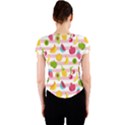 Tropical Fruits Berries Seamless Pattern Crew Neck Crop Top View2