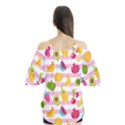 Tropical Fruits Berries Seamless Pattern Flutter Sleeve T-Shirt  View2