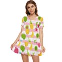 Tropical Fruits Berries Seamless Pattern Tiered Short Sleeve Babydoll Dress View1