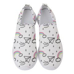 Abstract Classic Blue Background Women s Slip On Sneakers by Apen
