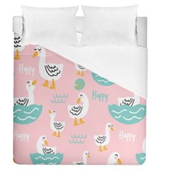 Cute Owl Doodles With Moon Star Seamless Pattern Duvet Cover (queen Size) by Apen