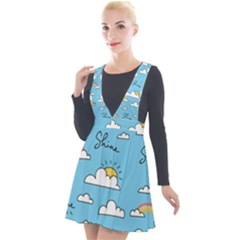 Sky Pattern Plunge Pinafore Velour Dress by Apen