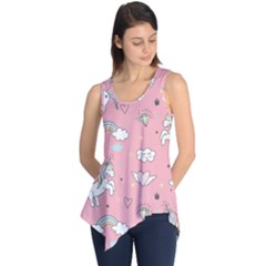 Cute Unicorn Seamless Pattern Sleeveless Tunic by Apen