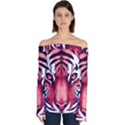 Tiger Design Off Shoulder Long Sleeve Top View1