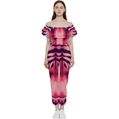 Tiger Design Bardot Ruffle Jumpsuit by TShirt44