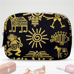 Maya Style Gold Linear Totem Icons Make Up Pouch (small) by Apen