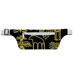 Golden Indian Traditional Signs Symbols Active Waist Bag by Apen