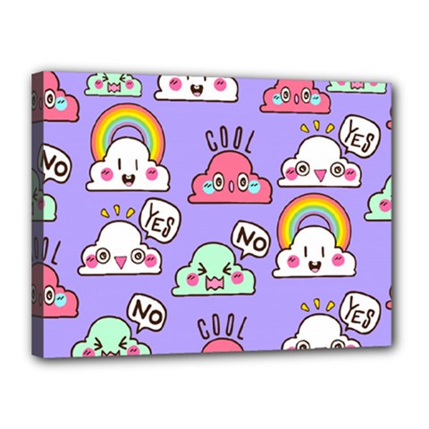 Cloud Seamless Pattern Canvas 16  X 12  (stretched) by Apen