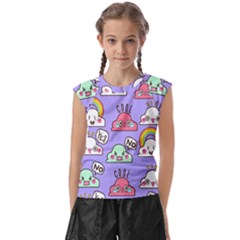 Cloud Seamless Pattern Kids  Raglan Cap Sleeve T-shirt by Apen