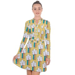 American Golden Ancient Totems Long Sleeve Panel Dress by Apen