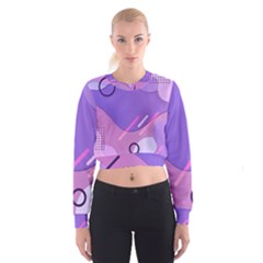 Hand Drawn Abstract Organic Shapes Background Cropped Sweatshirt by Apen