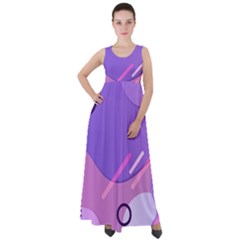 Hand Drawn Abstract Organic Shapes Background Empire Waist Velour Maxi Dress by Apen