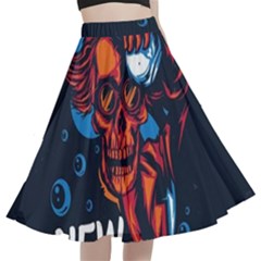 Make Devil Discovery  A-line Full Circle Midi Skirt With Pocket by Saikumar