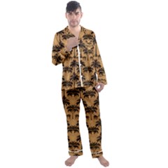 Cat Jigsaw Puzzle Men s Long Sleeve Satin Pajamas Set by Jatiart