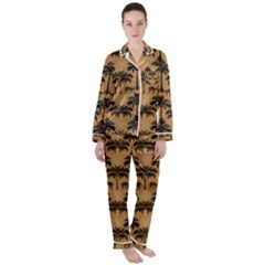 Pattern Background Decorative Women s Long Sleeve Satin Pajamas Set	 by Jatiart