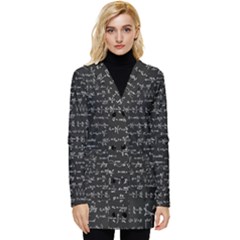 Math Equations Formulas Pattern Button Up Hooded Coat  by Ravend