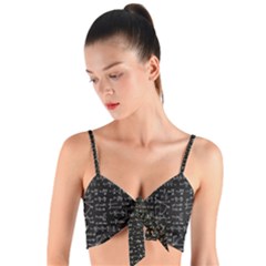 Math Equations Formulas Pattern Woven Tie Front Bralet by Ravend