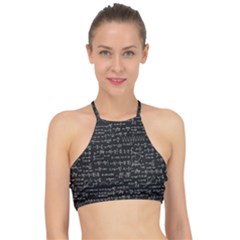 Math Equations Formulas Pattern Halter Bikini Top by Ravend