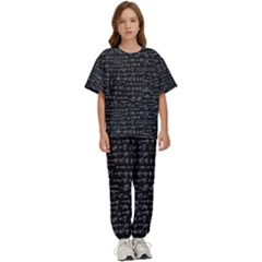 Math Equations Formulas Pattern Kids  T-shirt And Pants Sports Set by Ravend