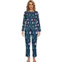 Snow Snowman Tree Christmas Tree Womens  Long Sleeve Lightweight Pajamas Set View1