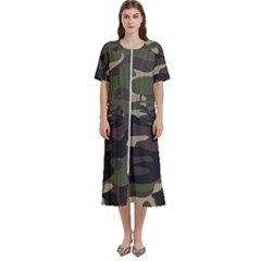 Texture Military Camouflage Repeats Seamless Army Green Hunting Women s Cotton Short Sleeve Night Gown by Ravend