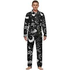 Vector Set Sketch Drawn With Space Men s Long Sleeve Velvet Pocket Pajamas Set by Ravend