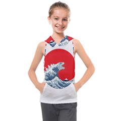 The Great Wave Of Kaiju Kids  Sleeveless Hoodie by Cendanart