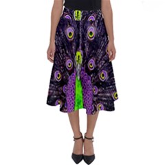 Peacock Bird Color Perfect Length Midi Skirt by Cendanart