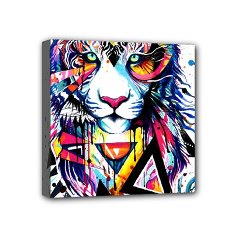 Lion  Mini Canvas 4  X 4  (stretched) by saad11