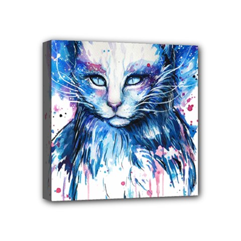 Cat Mini Canvas 4  X 4  (stretched) by saad11