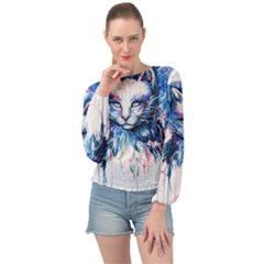 Cat Banded Bottom Chiffon Top by saad11