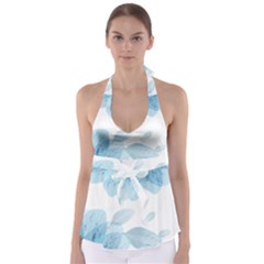 Blue-flower Tie Back Tankini Top by saad11