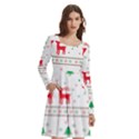 Christmas Long Sleeve Knee Length Skater Dress With Pockets View2