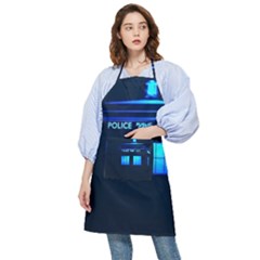 Blue Tardis Doctor Who Police Call Box Pocket Apron by Cendanart