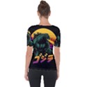 Godzilla Retrowave Shoulder Cut Out Short Sleeve Top View2