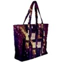 Tardis Regeneration Art Doctor Who Paint Purple Sci Fi Space Star Time Machine Zip Up Canvas Bag View2