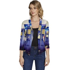 Tardis Wilderness Doctor Who Women s Casual 3/4 Sleeve Spring Jacket by Cendanart