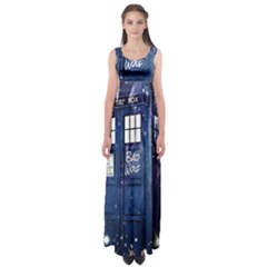 Bad Wolf Tardis Doctor Who Empire Waist Maxi Dress by Cendanart