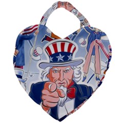 Independence Day United States Of America Giant Heart Shaped Tote by Ket1n9