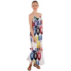 Racked Billiard Pool Balls Cami Maxi Ruffle Chiffon Dress by Ket1n9