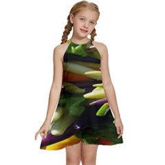 Bright Peppers Kids  Halter Collar Waist Tie Chiffon Dress by Ket1n9