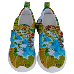 World Map Kids  Velcro No Lace Shoes by Ket1n9