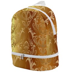 Golden Pattern Vintage Gradient Vector Zip Bottom Backpack by Ket1n9