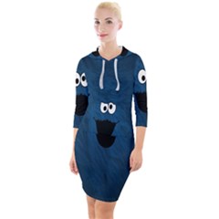 Funny Face Quarter Sleeve Hood Bodycon Dress by Ket1n9