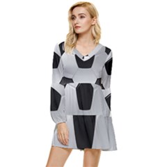 Soccer Ball Tiered Long Sleeve Mini Dress by Ket1n9