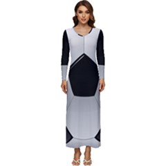 Soccer Ball Long Sleeve Longline Maxi Dress by Ket1n9