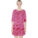 Pink Circuit Pattern Quarter Sleeve Pocket Dress View1