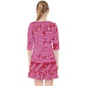 Pink Circuit Pattern Quarter Sleeve Pocket Dress View2